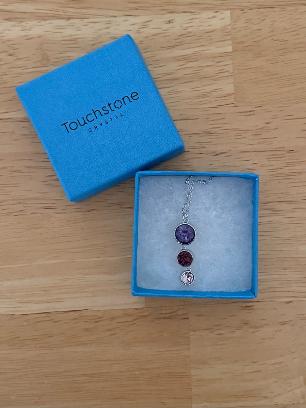 Touchstone by Swarovski Crystal Three-Stone Purple Gradient Pendant Necklace